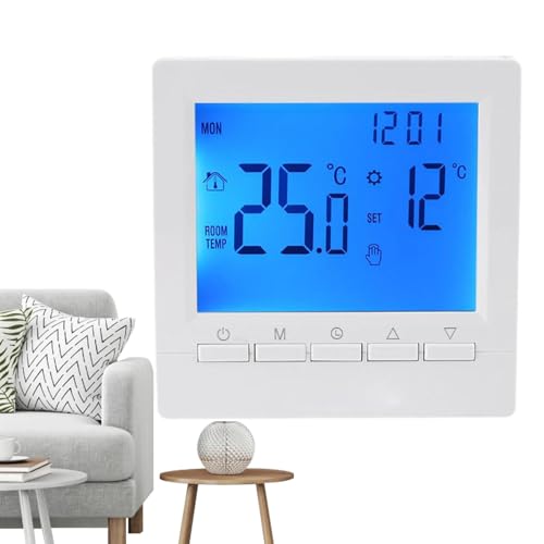 LearnLyrics Heimthermostat, Programmierbare Thermostate | Wandmontierter Intelligenter LCD-Bildschirm, Batteriebetriebener, Programmierbarer Thermostat | Automatische Haushaltsthermostate Präzise von LearnLyrics