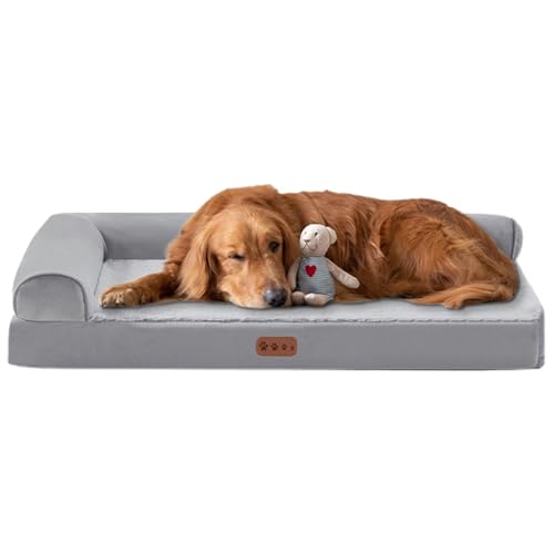 LearnLyrics Hundecouchbett, Hundebett Für Große Hunde,Unterstützendes Schaumstoff-Sofa Für Haustiere - Waschbares Großes Welpenbett Mit Abnehmbaren Polstern Für Große Hunde, Haustiere Und Welpen von LearnLyrics