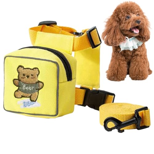 LearnLyrics Hundegeschirr mit Rucksack, Geschirr für Rucksack für Hunde – Rucksack für Hunde mit Hundeleinen – verstellbares und buntes Wandergeschirr für Haustiere von LearnLyrics