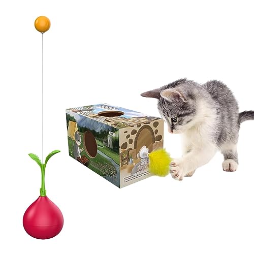 LearnLyrics Katzenball-Teaser, wackelndes Katzenspielzeug,Interaktives -Katzenspielzeug mit automatischer Balance | Unterhaltungszubehör für Katzen im Innenbereich für Wohnzimmer, Schlafzimmer von LearnLyrics