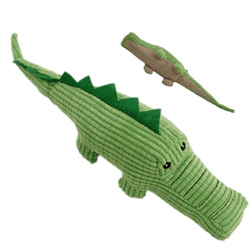 LearnLyrics Plüsch-Alligator-Hundespielzeug, Beißspielzeug für Welpen – Plüsch-Spielzeug, bissfest und verschleißfest für Haustiere und Katzen von LearnLyrics
