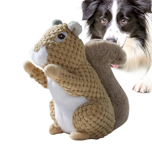 LearnLyrics Plüsch Eichhörnchen Hundespielzeug - Hund Big Fat Squirrel Plush - Beißender Hund Niedliches Eichhörnchen Plüsch, Niedliche Stofftiere Kauspielzeug für Welpe, Spielzeit von LearnLyrics