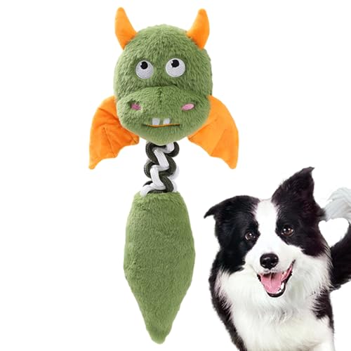 LearnLyrics Quietschendes Spielzeug für Haustiere, Plüsch-Kauspielzeug für Hunde | Einzigartiges Hunde-Stoffspielzeug in Form eines kleinen Teufels - Quietschspielzeug mit eingebauten Quietschern von LearnLyrics