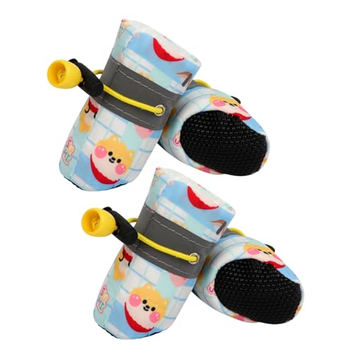 LearnLyrics Schneeschuhe für Hunde, Hausschuhe für Welpen – 4 x Stiefel für Welpen mit Kordelzug, Pfotenschutz für Schneetage, leichte Katzenpfotenprotektoren von LearnLyrics