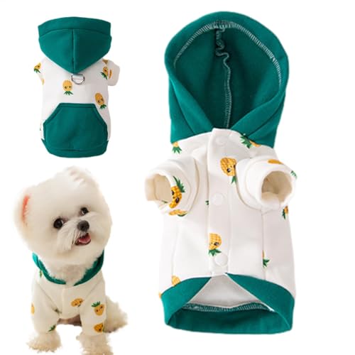 LearnLyrics Warme Hundekleidung | Warmer, weicher Hunde-Kapuzenpullover, bequemer Haustierpullover mit Seilschnalle für Welpen, Hunde, Chihuahua von LearnLyrics