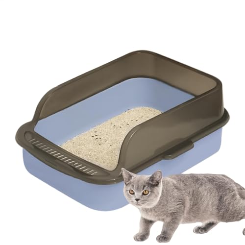 Open Cat Litter Box, Katzentoilette – Open Top Control Cat auslaufsicher, hygienischer Katzenpan – leicht zu reinigendes Katzentoilette, hohe Größe für von LearnLyrics