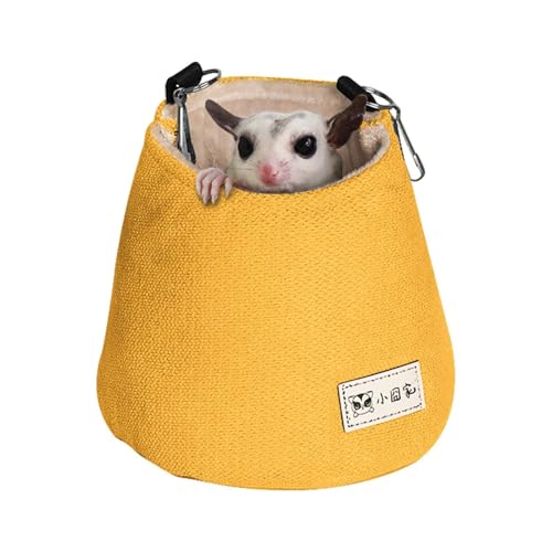 Selbstklebende Tasche für Sugar Glider, Hängekorb für Meerschweinchen, warmes Bett, Tasche für Hängematte Sugar Glider für Zubehör und Käfigspielzeug, Bett für kleine Tiere, warmes Nest aus Fleece für von LearnLyrics