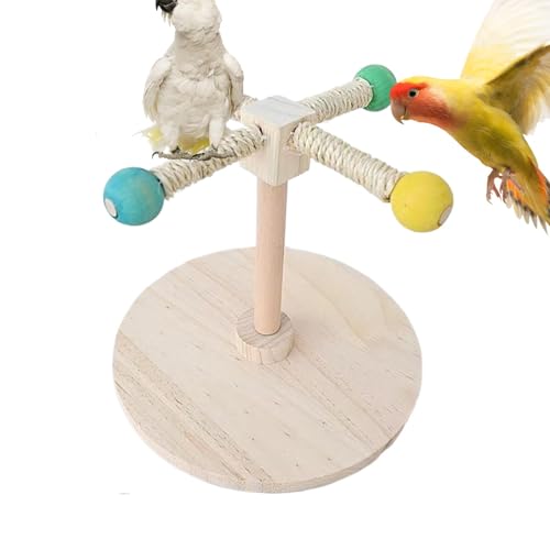 Tabletop Bird Barch, Bird Barch Stand Tabletop,Pfotenschleifpol für Vögel | Hölzerne Stehende Gabel, Soldatenanreicherungszweig, rotierendes Trainings-Vogelspielzeug für kleine bis mittelgroße von LearnLyrics