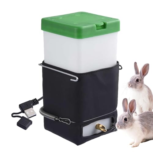 Wasserflasche für kleine Tiere – Tränke für Tiere, beheizte Wasserflasche | automatische Temperaturkontrolle für Kaninchen, 32 Oz, tropf- und auslaufsicher, einfaches Nachfüllen, Concepti von LearnLyrics