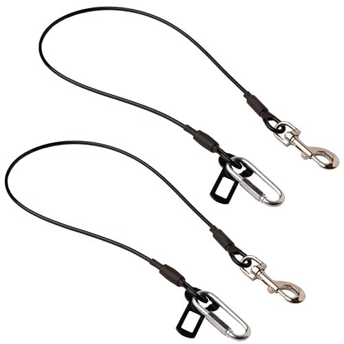 Leash Boss Hunde-Sicherheitsgurt-Rückhalteeinrichtung, kein Kauen, robuster Auto-Sicherheitsgurt für Haustiere – beschichtetes Stahlseil gegen Kauen, 91,4 cm, 2 Stück von Leash Boss