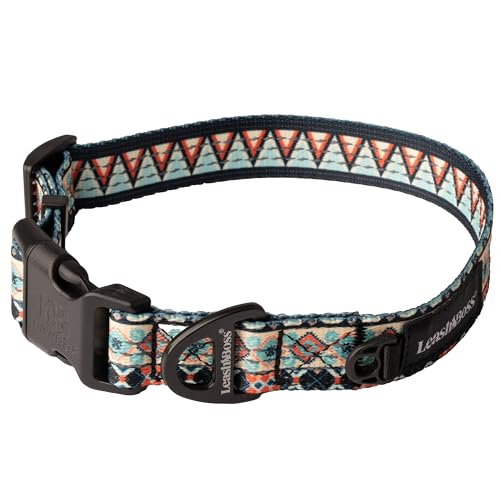 Leashboss gemustertes reflektierendes Hundehalsband, Muster-Kollektion, buntes Hundehalsband mit dreifachen Reflexionsfäden für kleine, mittelgroße und große Hunde von Leash Boss