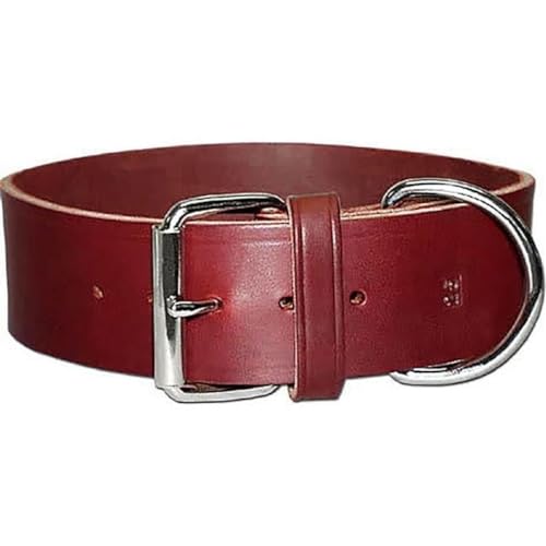 Leather Brother s 200L-BU29 Hundehalsband, Leder, 1-lagig, 5,1 x 73,7 cm, Burgunderrot von Leather Brother