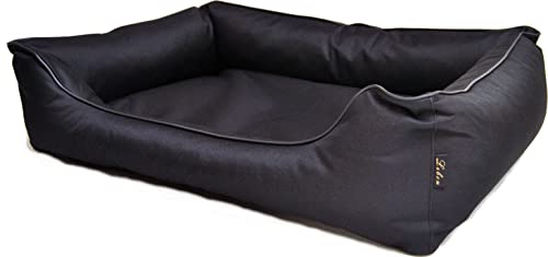 Lebon - Hundebett Paula Plus Schwarz - Orthopädisch - 3 Größe - 80 cm - 100cm - 120cm -Mit Reißverschluss und waschbar - Pflegeleicht - Schmutz - und Wasserabweisend (XL) von Lebon