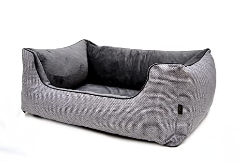 Lebon - Hundebett Louis Plus - 3 Größen - 80cm, 100cm und 120cm - Orthopädisch - Hochwertig und Made in EU - 3 Farben - 3 Größen - Kuschelweich - Hoher Rand - Waschbar - Bester Liegekomfort… von Lebon