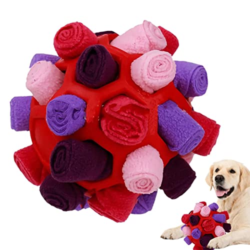 Soft Dog Treat Ball Dispenser, Interactive Dog Toys Ball, Snuffle Ball For Dogs, Bite Resistant Pet Snuffle Ball Toy Dog Toys, Snuffle Toy Bite Resistant Treat Dispenser Toy, Portable Pet Snuffle Ball von Lecerrot