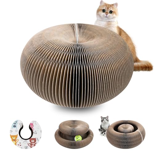 Lectorias Kratzbrett, Kratzpappe Wellpappe-Kratzbrett für Katzen Cat Scratching Board, Kratzbretter Katze Katzenkratzbrett Katzenspielzeug Kratzpads, 2-In-1 Katzenkratzbretter Katzenpappe Rund von Lectorias