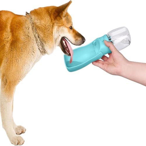 350ml Faltbare Trinkflasche für Hunde Klein - Tragbare und Auslaufsichere Wasserflasche für Unterwegs, Ideal für Reisen, Wandern und Outdoor-Aktivitäten für Hunde und Katzen (Blau, 350ml) von Ledander