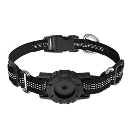 Ledeak Airtag Hundehalsband, Verstellbares Airtag Halsband Hund, Reflektierendes Taktisches Hundehalsband, Hundehalsband mit AirTag Halterungsgehäuse für Große Mittelgroße Kleine Hunde (Schwarz, M) von Ledeak