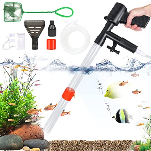 Ledeak Aquarium Reiniger Kit, Automatische Mulmsauger Aquarium Reinigenwerkzeug Wasserwechsler Mit Luftdruckknopf und Einstellbarer Wasserdurchflussregler, Aquarium Kiesreiniger Fischtank Kit von Ledeak