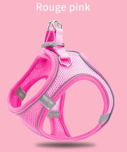 Ledeak Hundegeschirr Kleine Hunde, Reflektierendes Anti Zug Hundegeschirr, Verstellbares Geschirr Hund Katze, Atmungsakti Brustgeschirre für Hunde, Sicherheitsgeschirr Hund (Pink, XS) von Ledeak