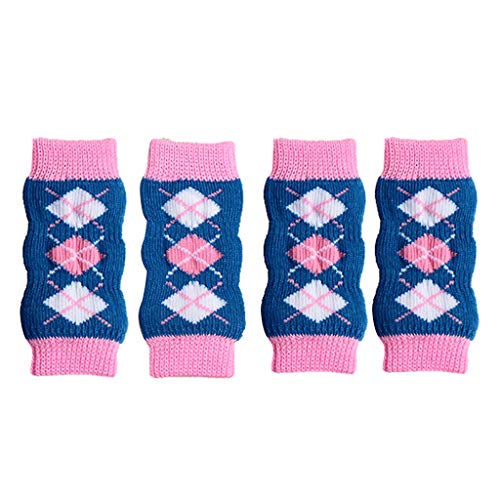 4 Stück/Set Hunde-Beinsocken Beinstulpen Schutz Welpenbeine Bandage Wraps Blau S von Leeadwaey