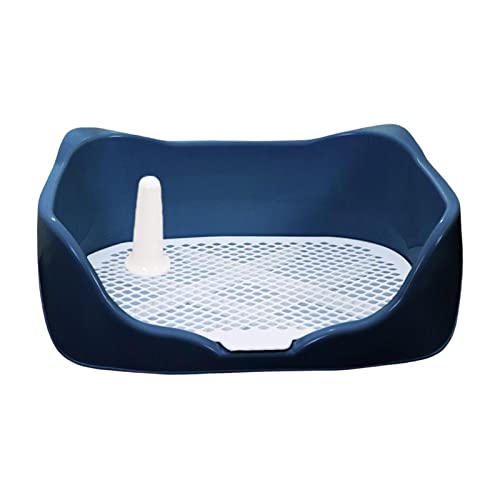 Hundetoilette mit abnehmbarem Stangen, 40 x 36 x 14 cm, Blau von Leeadwaey