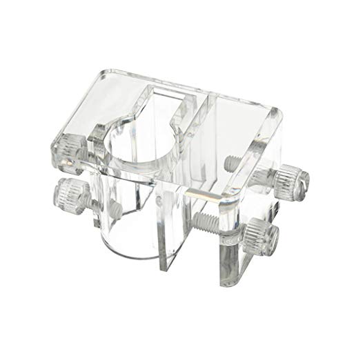 Leeadwaey Aquarium-Lilienrohr-Acryl-Halterung zur Befestigung von 13 mm, 17 mm, Zulaufgarnitur, Wasserschlauchhalter, transparent, 60 x 35 mm von Leeadwaey