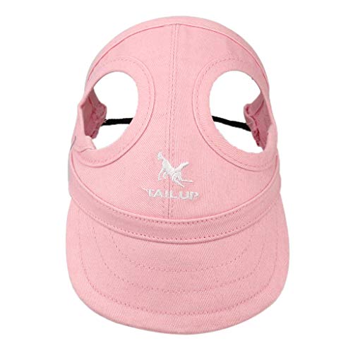 Leeadwaey Baseballhut Sonnenschutz Bucket Cap mit Ohrlöchern für Hunde Haustier Katzen Rosa S von Leeadwaey