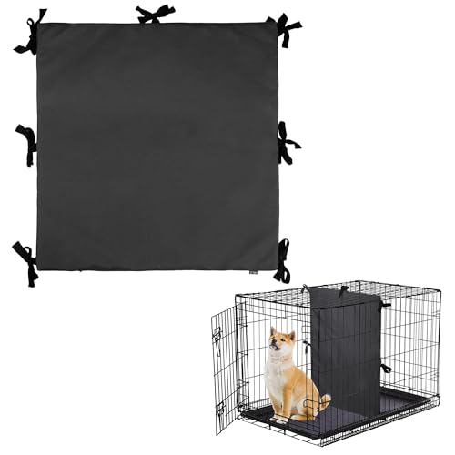 Leekalos Weiche Hundebox-Trennwand (nur Trennwand, ohne Kiste), warme, dicke Hundehütten-Trennwand mit Bändern, Hundekäfig-Zubehör für Welpenbox-Training, Grau, 61 cm H x 57 cm B von Leekalos