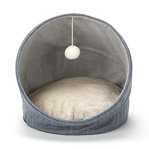 LeerKing Katzenbett Katzenkorb Katzensofa faltbar Hundebett Katzenhöhle für alle Katzen und kleine Hunde 43 * 43 * 40cm Blau von LeerKing