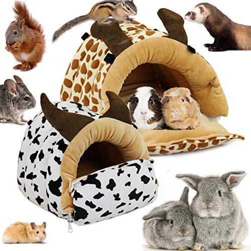 LeerKing Kleintiere Kuschelhöhle Meerschweinchen Kuschelbett Nest Plüsch Haus Hängematte für Ratte Hamster Nager Frettchen Bartagame Degu Kühe L von LeerKing