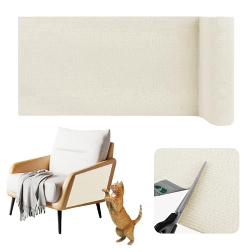 Kratzteppich selbstklebend Kratzmatte Katze Sofa Kratzbretter Katze Wand Kratzbrett Katzen Katzenwand Kratzschutz Wand (Beige, 40cm×2m) von Lefunom