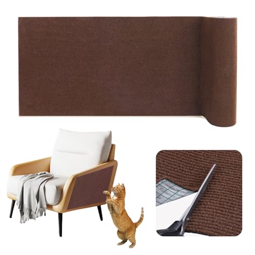 Kratzteppich selbstklebend Kratzmatte Katze Sofa Kratzbretter Katze Wand Kratzbrett Katzen Katzenwand Kratzschutz Wand (Dunkelbraun, 40cm×2m) von Lefunom