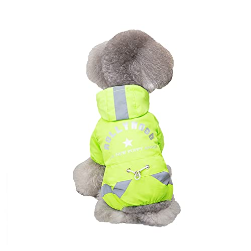 Legou Haustierkleidung Mehrfarbiger Regenmantel für kleine und mittelgroße Hundekleidung Welpenkleidung zum Aufhängen der Leine Gelb L von Legou
