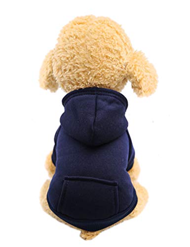 Legou Heimtierbedarf Für Hunde Herbst-Winter Ausflugskleidung mit Tasche Hundekleidung Einfarbig Marine M von Legou