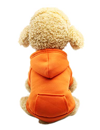 Legou Heimtierbedarf Für Hunde Herbst-Winter Ausflugskleidung mit Tasche Hundekleidung Einfarbig Orange L von Legou