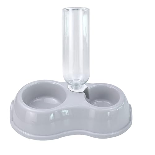 Legou Pet Drinking Feeder Pet Double Bowl 500ML Drinker Cat Bowl Pet Supplies grey 1 pieces von Legou