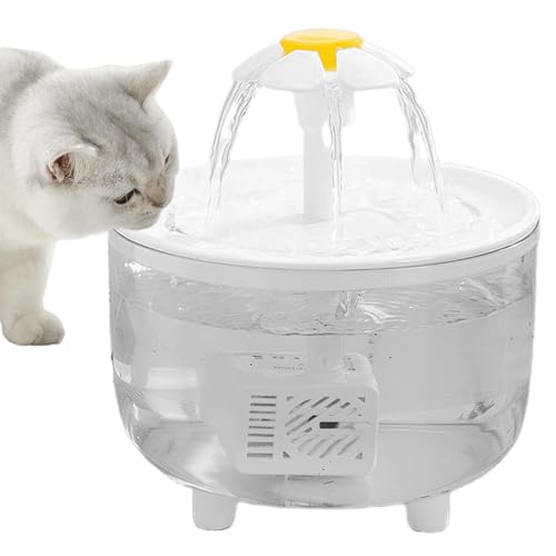 Katzenbrunnen, Trinkbrunnen für Katze, 1.5L Katzenbrunnen für Katzen, Ultraleiser Katzen Trinkbrunnen, Automatische Abschaltung Katzentrinkbrunne mit USB-Schnittstelle von Leikurvo