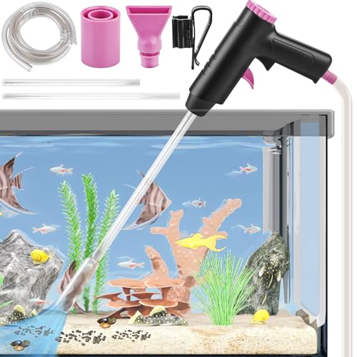 Leikurvo Manueller Aquarium Mulmsauger, Aquarium Sauger Mulmsauger Aquarium Vakuum Kiesreiniger Set mit 3 Wasserleitungen für Wasserwechsel, Sandreinigung, Schmutz Wasserfilterung und Wasserumwälzung von Leikurvo