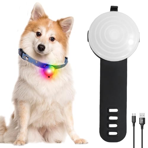 Sicherheits LED Blinklicht für Hunde Katzen, wiederaufladbares USB Hundehalsbandlicht Wasserdichtes Sicherheits Haustierlicht, 4 Blinkmodis für Hunde und Katzen (Schwarz) von Leikurvo