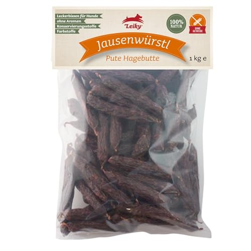 Leiky Hundeleckerli Jausenwürstl Pute – 1 kg Snack mit Hagebutte, naturbelassen Leiky Hundeleckerli Jausenwürstl Pute – 1 kg Snack mit Hagebutte, naturbelassen von Leiky