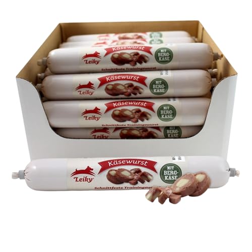 Leiky Käsewurst mit Bergkäse für Hunde, 28 x 100 g – schnittfeste Trainingswurst Leiky Käsewurst mit Bergkäse für Hunde, 28 x 100 g – schnittfeste Trainingswurst von Leiky
