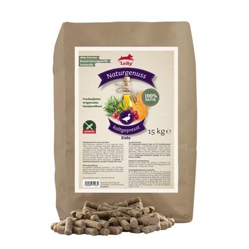 Leiky Naturgenuss Hundetrockenfutter Ente 15 kg – Monoprotein, glutenfrei Leiky Naturgenuss Hundetrockenfutter Ente 15 kg – Monoprotein, glutenfrei von Leiky