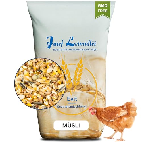 Leimüller Hühnerfutter 25kg [Geflügel-Müsli] - Artgerechtes Geflügelfutter für Hühner & Legehennen - Für leckere und stabile Eier - 100% Gentechnikfrei - Mehrfach gereinigt & staubfrei von Leimüller