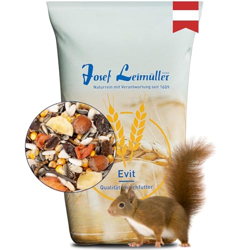 Leimüller Premium Eichhörnchenfutter 1 kg - Artgerechte Mischung mit ganzen Haselnüssen & Mehlwürmern - Frisches Futter für Eichhörnchen & Streifenhörnchen aus Österreich von Agrarzone