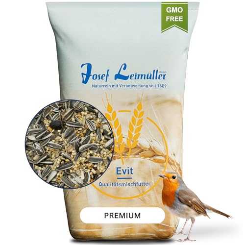 Leimüller Vogelfutter 25kg (Premium ohne Weizen) - Wildvogelfutter Ganzjahresfutter mit Sonnenblumenkerne - Streufutter für Wildvögel Staubfrei & ohne Zusatzstoffe von Leimüller