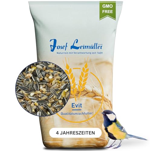 Leimüller Vogelfutter Wildvögel Ganzjährig (4 Jahreszeiten) - Wildvogelfutter Ganzjahresfutter mit Sonnenblumenkerne - Premium Streufutter Staubfrei & ohne Zusatzstoffe von Leimüller