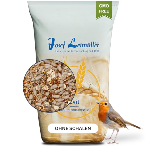 Leimüller Wildvogelfutter schalenfrei 25kg - Vogelfutter Wildvögel Ganzjährig mit Sonnenblumenkerne & Erdnüsse - Streufutter für Wildvögel Staubfrei & ohne Zusatzstoffe von Leimüller