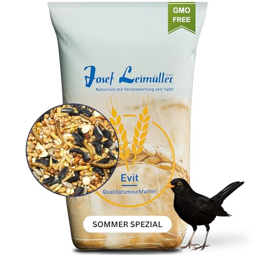 Leimüller Vogelfutter Wildvögel Ganzjährig 25kg (Sommer Spezial) - Wildvogelfutter mit Sonnenblumenkerne & Mehlwürmer - Streufutter für Wildvögel Staubfrei & ohne Zusatzstoffe von Leimüller