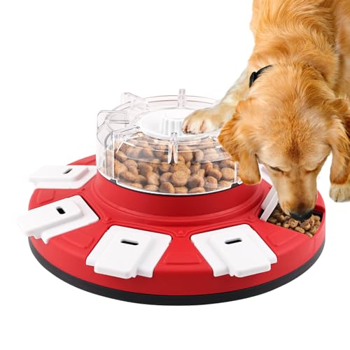 Leipple Hund Puzzle Spielzeug, Hund Puzzle Spielzeug für große mittlere kleine Hunde, Treat Spender für große Hunde Training lustige Fütterung (rot) von Leipple